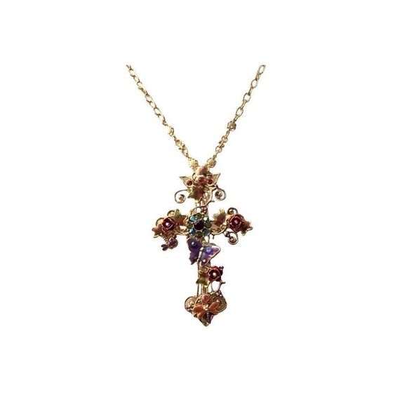 Kirks Folly Mother Earth Cross Pin/Pendant Necklace - Picture 3 of 8